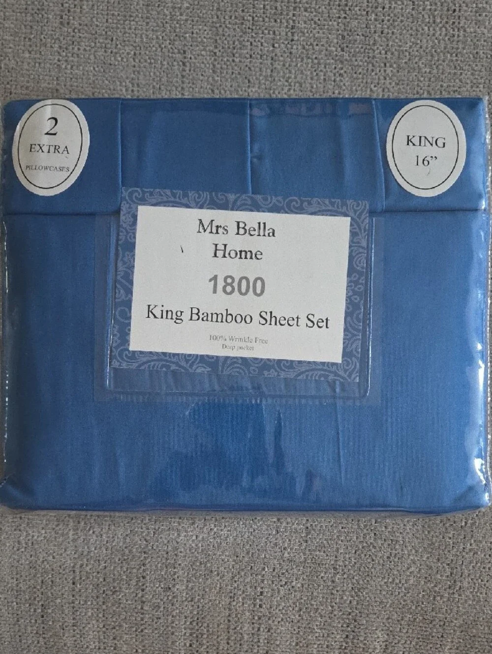 King Bamboo Sheet Set in Blue - 6 Piece
